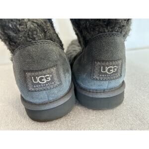 UGG Lattice Cardy Tall Knit Sweater Classic Boots Size 11 US Womens SN 3066 Gray